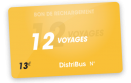 Carte Bon de rechargement 12 voyages