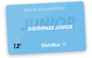 Carte Bon de rechargement Distripass Junior mensuel