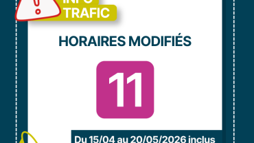 Ligne 11 - horaires modifiés