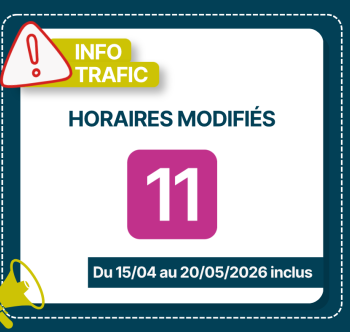 Ligne 11 - horaires modifiés
